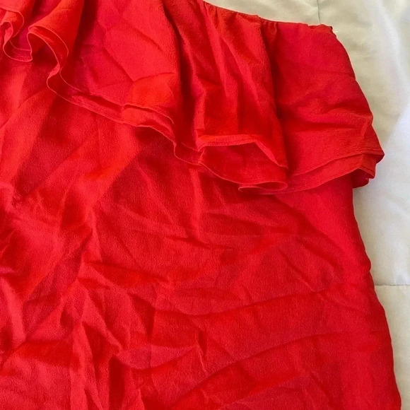 Rebecca Taylor silk one shoulder ruffle top - Picture 4 of 7
